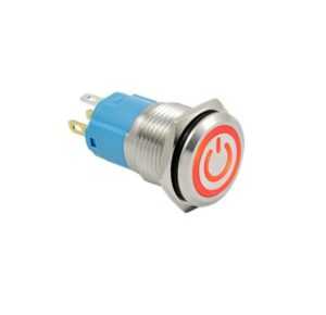 LED vodotěsný přepínač 12mm
