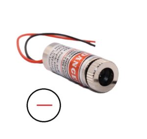 Laserový modul červený 4~6mW 12mm 3 - 5V s optikou vykreslující čáru