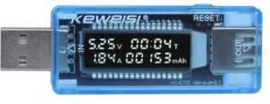 V-A metr a měřič kapacity 4-20V/0-3A DC KWS-V20 - USB tester