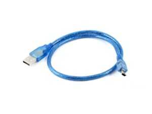 Kabel USB 2.0 A - USB B mini 30cm - modrý
